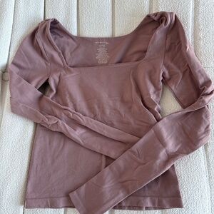 Free People Clean Lines Long Sleeve Top Mauve XS/S